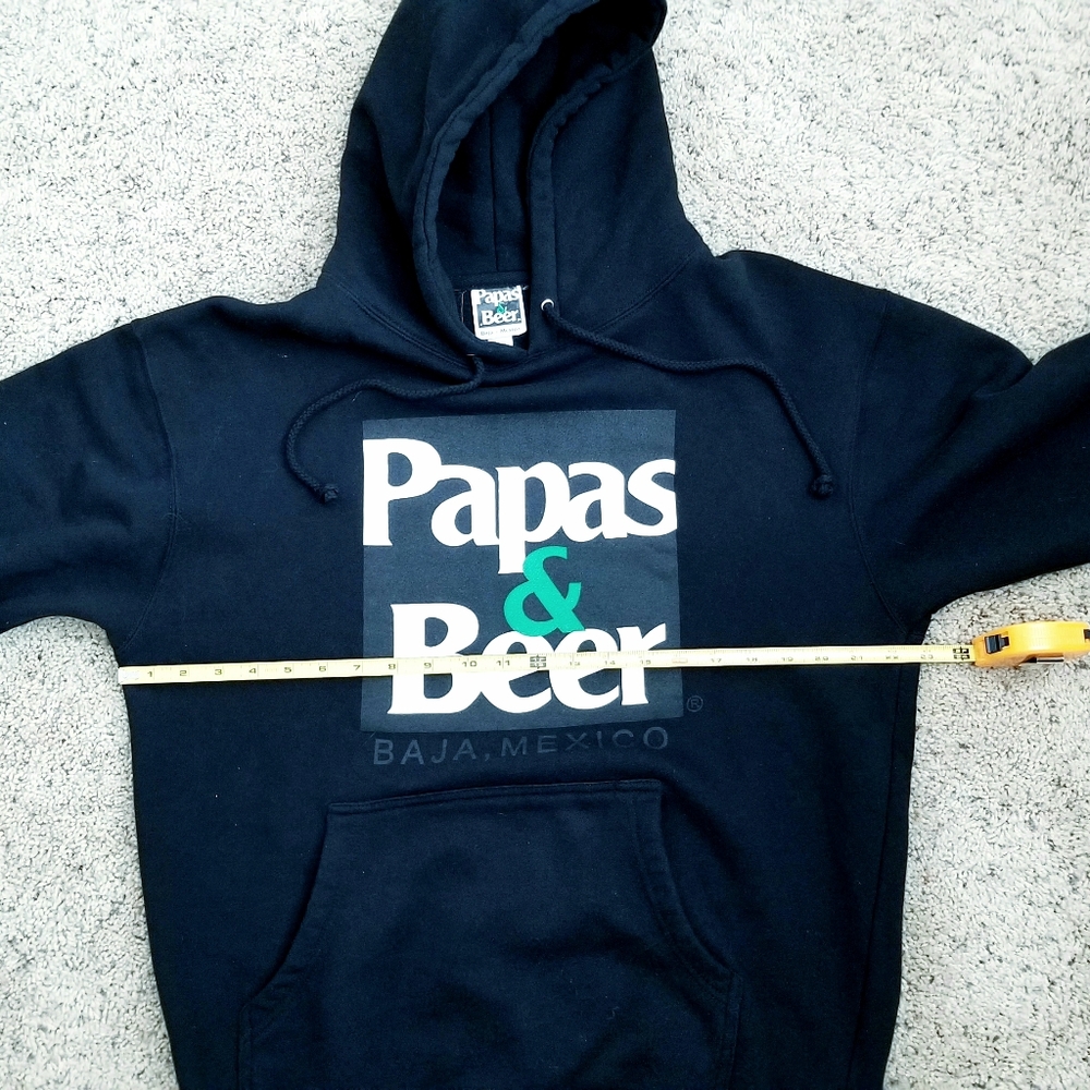 Black Hoodie Papas & Beer Listed MENS/WOMENS - Picture 7 of 10